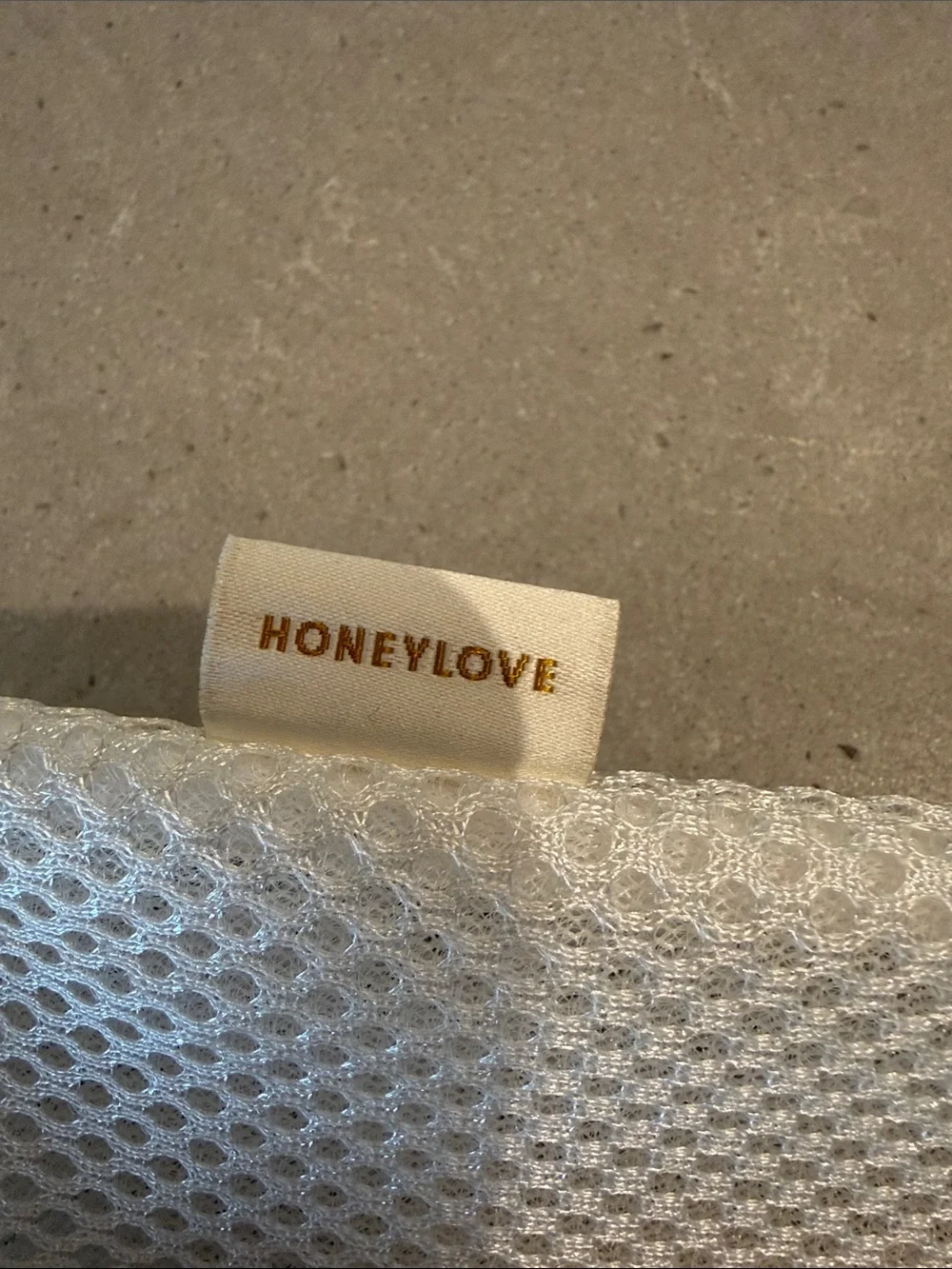 Honeylove White Mesh Zip Pouch with Embossed Logo